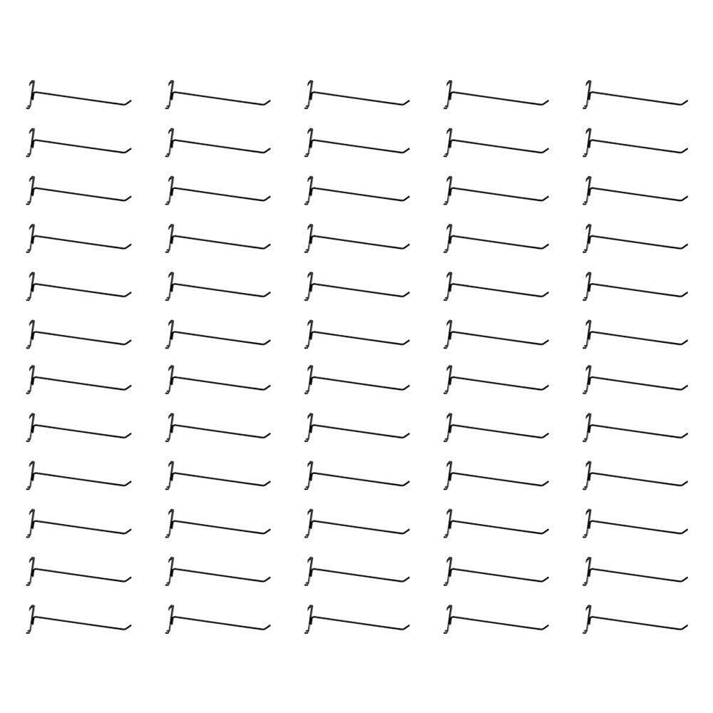 50 Pc GLOSS BLACK 12" Long Gridwall Hooks Grid Panel Display Wire Metal Hanger Retail Store