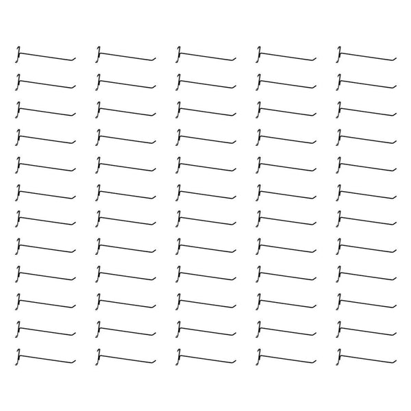 50 Pc GLOSS BLACK 12" Long Gridwall Hooks Grid Panel Display Wire Metal Hanger Retail Store