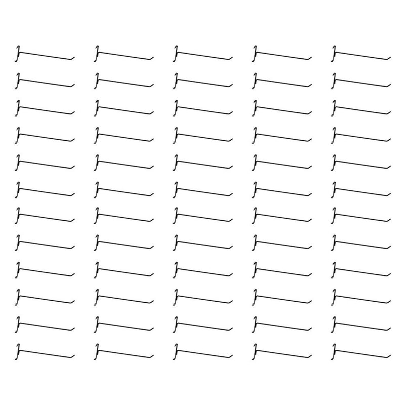 50 Pc GLOSS BLACK 12" Long Gridwall Hooks Grid Panel Display Wire Metal Hanger Retail Store