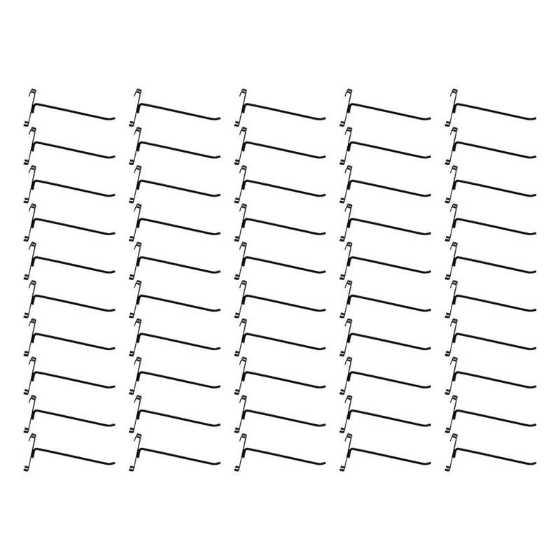 50 Pc GLOSS BLACK 8" Long Gridwall Hooks Grid Panel Display Wire Metal Hanger Retail Store