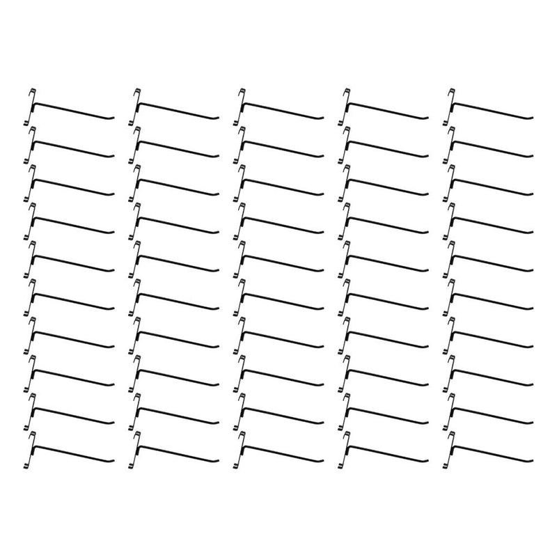 50 Pc GLOSS BLACK 8" Long Gridwall Hooks Grid Panel Display Wire Metal Hanger Retail Store