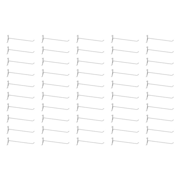 50 Pc GLOSS WHITE 12" Long Gridwall Hooks Grid Panel Display Wire Metal Hanger Retail Store