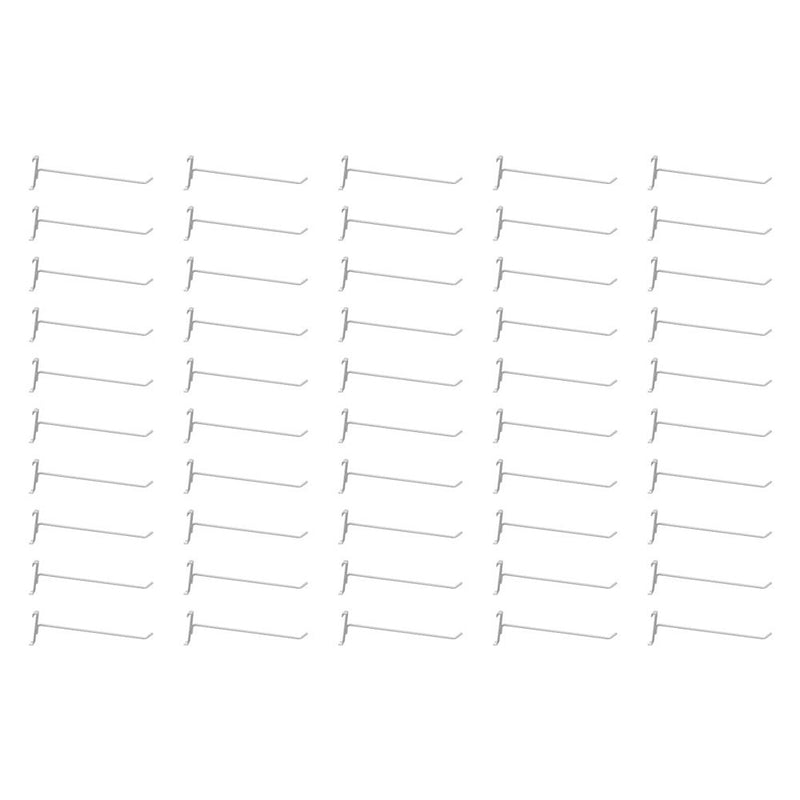 50 Pc GLOSS WHITE 12" Long Gridwall Hooks Grid Panel Display Wire Metal Hanger Retail Store