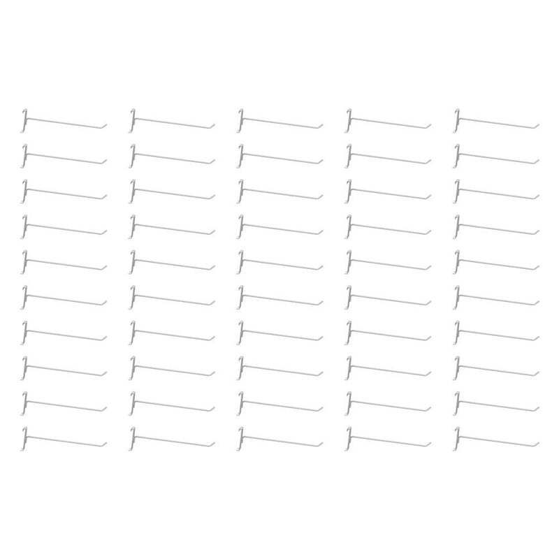 50 Pc GLOSS WHITE 12" Long Gridwall Hooks Grid Panel Display Wire Metal Hanger Retail Store