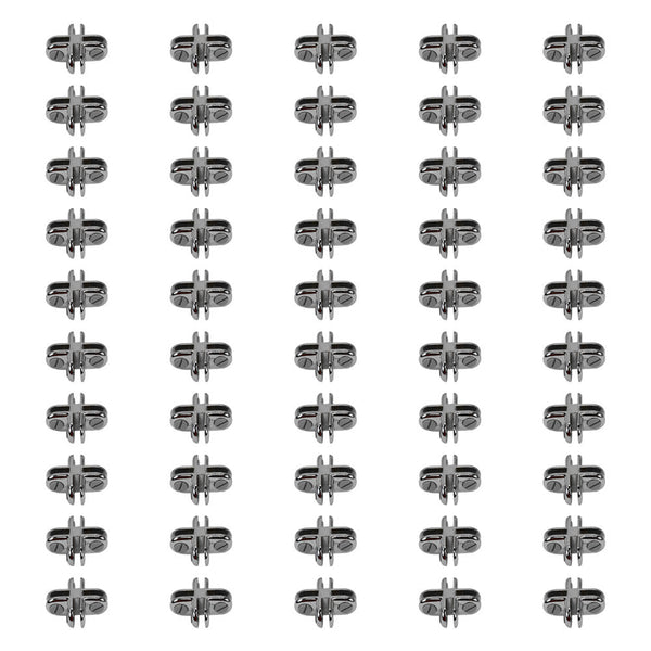 50 PCS CHROME 4 Way Glass Cube Connector Clip 3/16" Tempered Glass Shelf