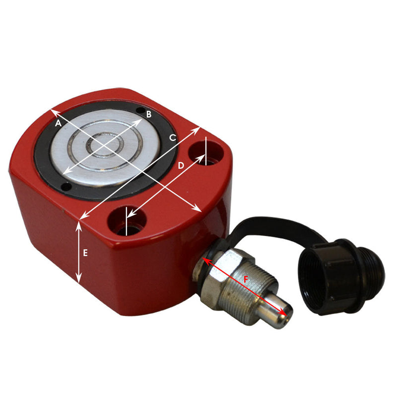 50 Ton LOW HEIGHT Profile Hydraulic Cylinder Jack Ram Lifting 16mm Stroke