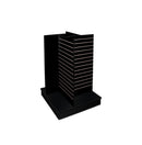 54''H Black 4-Way Sided Slatwall Merchandiser Pinwheel Floor Stand Fixture