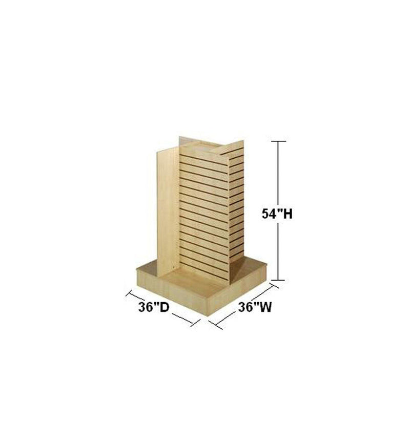 54''H Maple 4-Way Slatwall Pinwheel Unit Knockdown Display Fixture