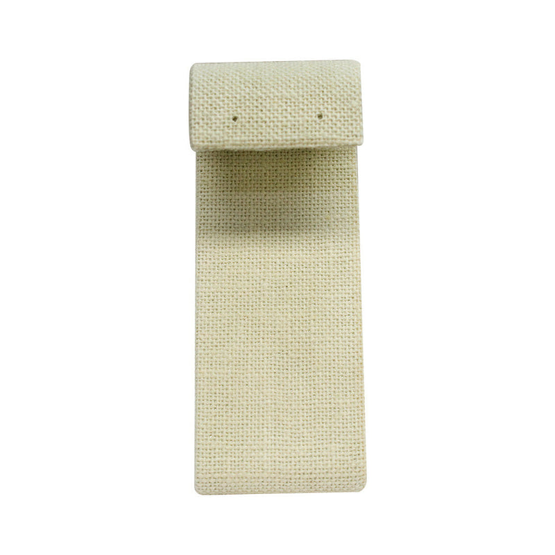 5PC 1-1/2" x 3-1/4" Curved Earring Display Stand Soft Linen Beige Jewelry Display Holder Organizer
