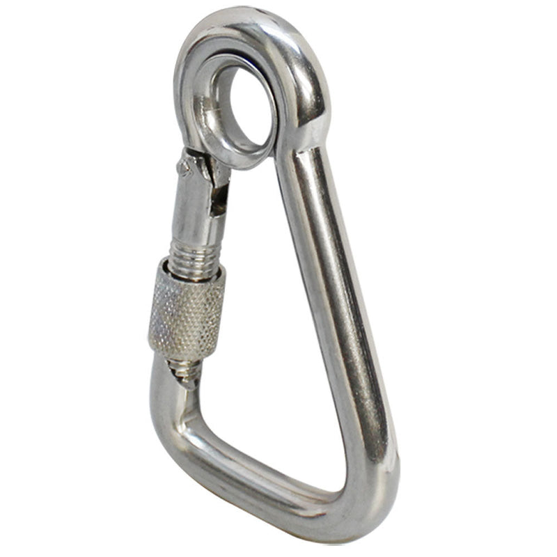 5pc 1/4" Marine Stainless Steel Carabiner Spring Snap Hook w- Eyelet+Screw Nut