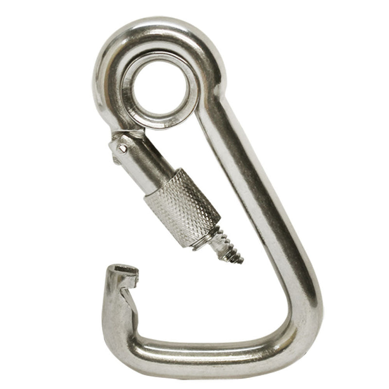 5pc 3/8'' Marine Stainless Steel Carabiner Spring Snap Hook w- Eyelet+Screw Nut