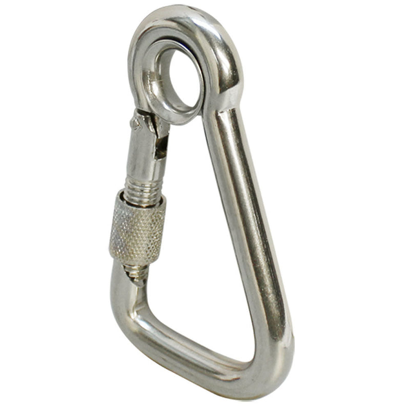 5pc 3/8'' Marine Stainless Steel Carabiner Spring Snap Hook w- Eyelet+Screw Nut