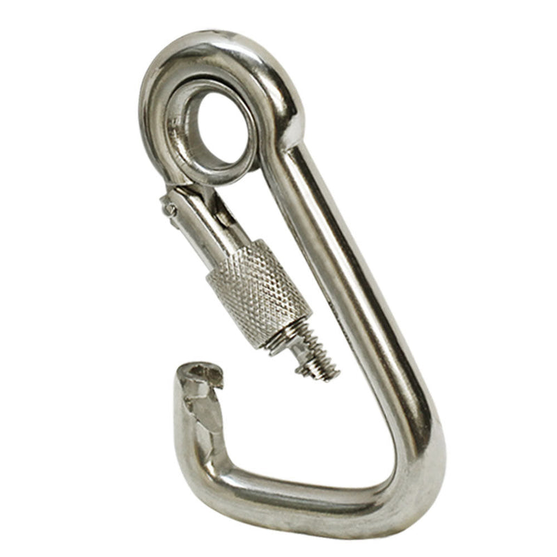 5pc 3/8'' Marine Stainless Steel Carabiner Spring Snap Hook w- Eyelet+Screw Nut