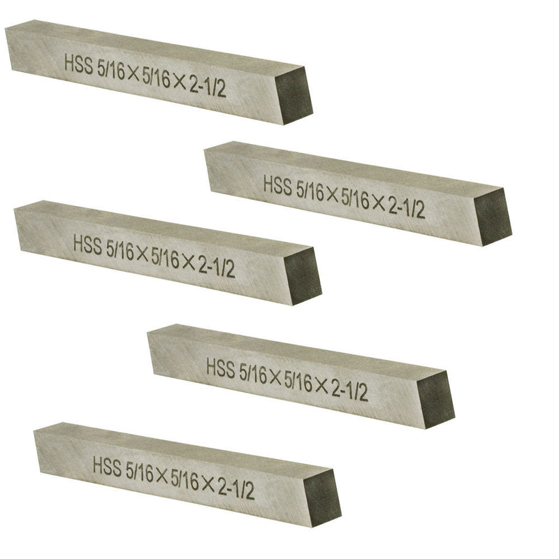 5PC-5/16" X 5/16" X 2-1/2" HSS Square Tool Bit Rectangular Lathe Fly Cutter Mill Blank