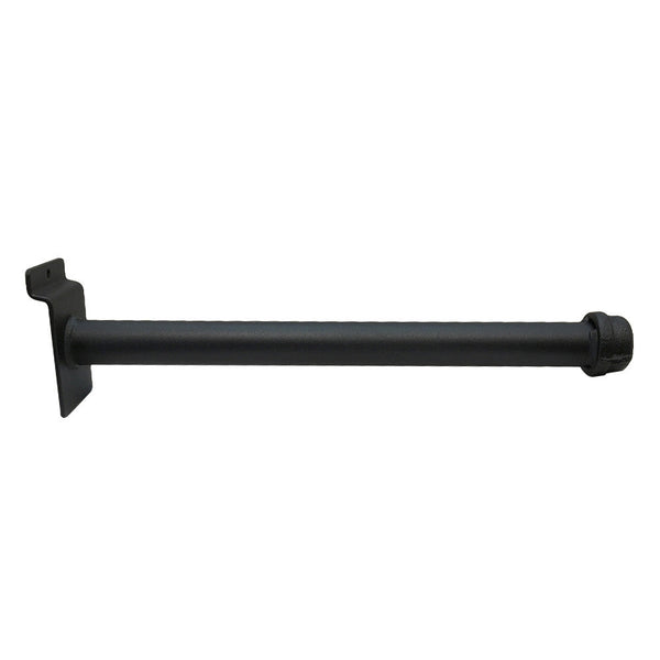 6 PC 12" Slatwall Pipe Straight Faceout Hook Industrial Vintage Pipeline Rack Black