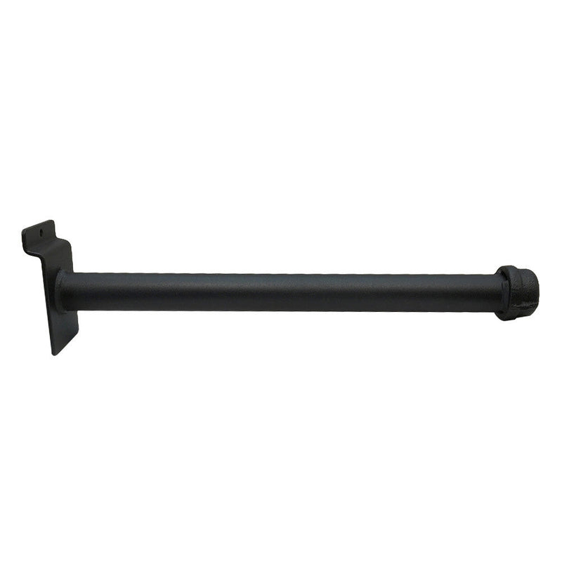 6 PC 12" Slatwall Pipe Straight Faceout Hook Industrial Vintage Pipeline Rack Black