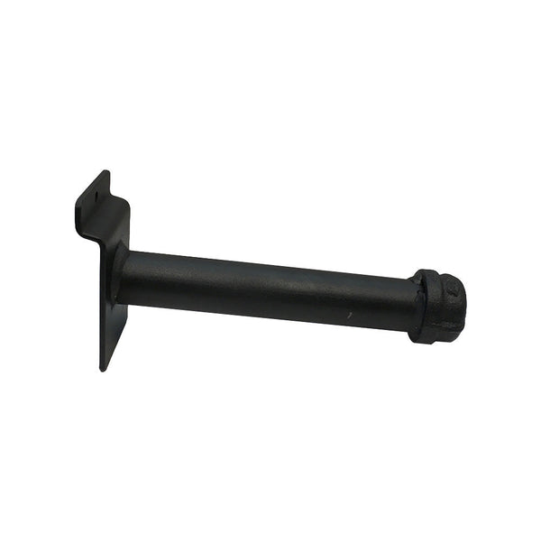 6 PC 6" Slatwall Pipe Straight Faceout Hook Industrial Vintage Pipeline Rack Black