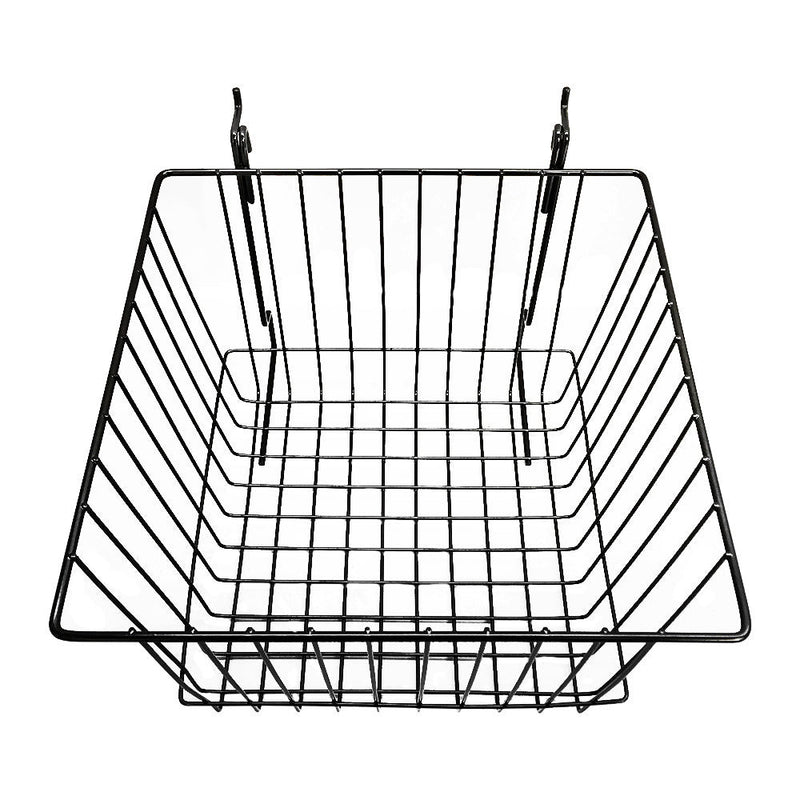 6 Pc Black 12x12x8 Slatwall Gridwall Pegboard Deep Basket Display Rack Fixture