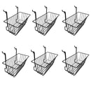 6 Pc Black 12x6x6 Slatwall Gridwall Pegboard Narrow Deep Basket Display Rack Fixture