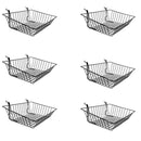6 Pc Black 15x12x5 Slatwall Gridwall Pegboard Shallow Front Sloping Basket Display Rack Fixture