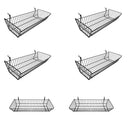 6 Pc Black Large Double Sloping Basket Slatwall Gridwall Pegboard Deep Rack Fixture