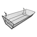 6 Pc Black Large Double Sloping Basket Slatwall Gridwall Pegboard Deep Rack Fixture