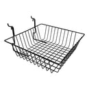 6 Pc Black Small Double Sloping Basket Slatwall Gridwall Pegboard Deep Rack Fixture