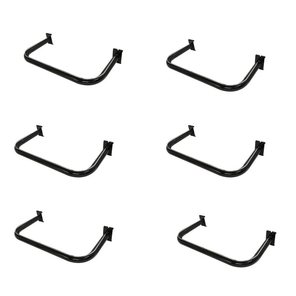 6 Pc BLACK U-Shaped Hangrail Grid Gridwall Clothing Rack Display Rail Fixture