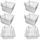 6 Pc Chrome 12x12x8 Slatwall Gridwall Pegboard Deep Basket Display Rack Fixture