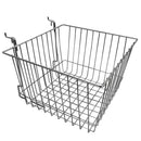 6 Pc Chrome 12x12x8 Slatwall Gridwall Pegboard Deep Basket Display Rack Fixture