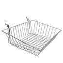 6 PC CHROME 15x12x5 Slatwall Gridwall Pegboard Shallow Front Sloping Basket Display Rack Fixture