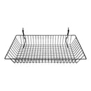 6 Pc Gloss Black Slatwall Gridwall Pegboard Shallow Basket Display Rack 24x12x4