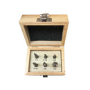 6 pc HSS 4 Flute End Mill Set 1/8"-1/2" x 3/8" Shank High Speed Steel