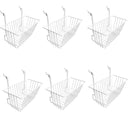 6 Pc WHITE 12x6x6 Slatwall Gridwall Pegboard Narrow Deep Basket Display Rack Fixture