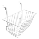 6 Pc WHITE 12x6x6 Slatwall Gridwall Pegboard Narrow Deep Basket Display Rack Fixture