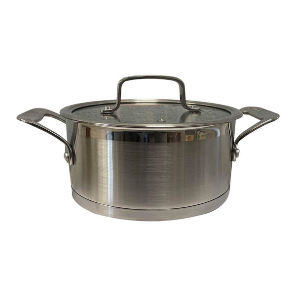6 QT Stainless Steel Stock Pot Pan Cookware Rust Proof Tempered Glass Lid