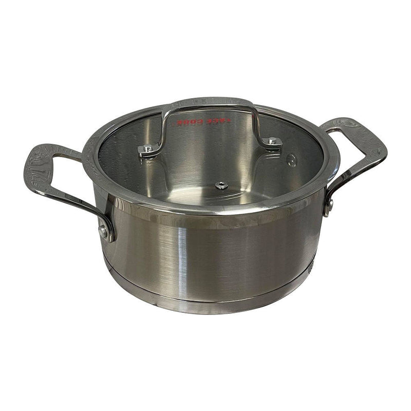 6 QT Stainless Steel Stock Pot Pan Cookware Rust Proof Tempered Glass Lid