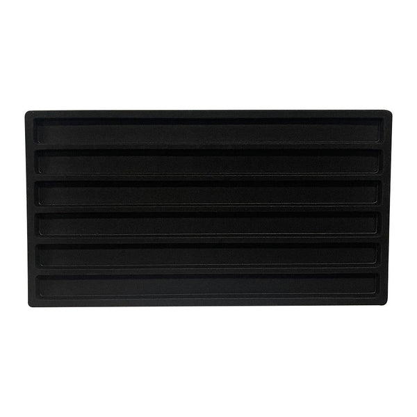 6 Section Black Flocked Necklace Tray Linear Insert Compartment Jewelry Display Case