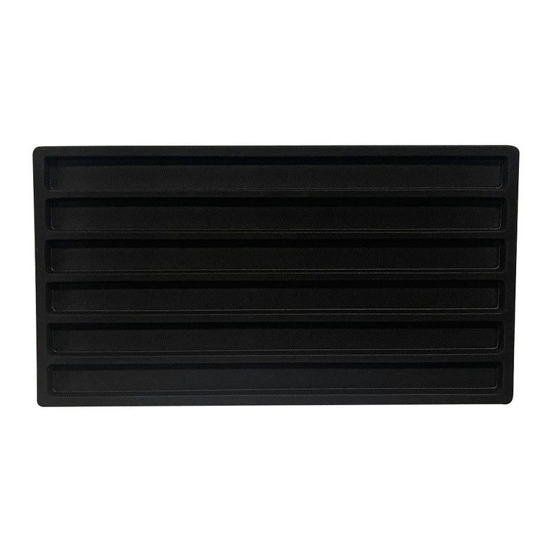 6 Section Black Flocked Necklace Tray Linear Insert Compartment Jewelry Display Case