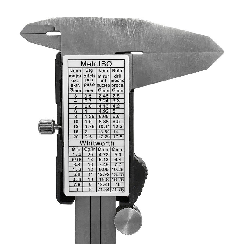 6" 150mm Large LCD Electronic Fraction Fractional Digital Caliper Outside Carbide Jaw