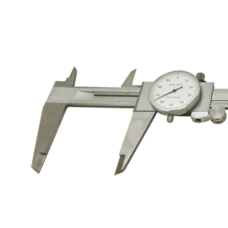 6" Stainless Steel 4 Way Dial Caliper Shockproof .001'' GRAD Calipers Ruler