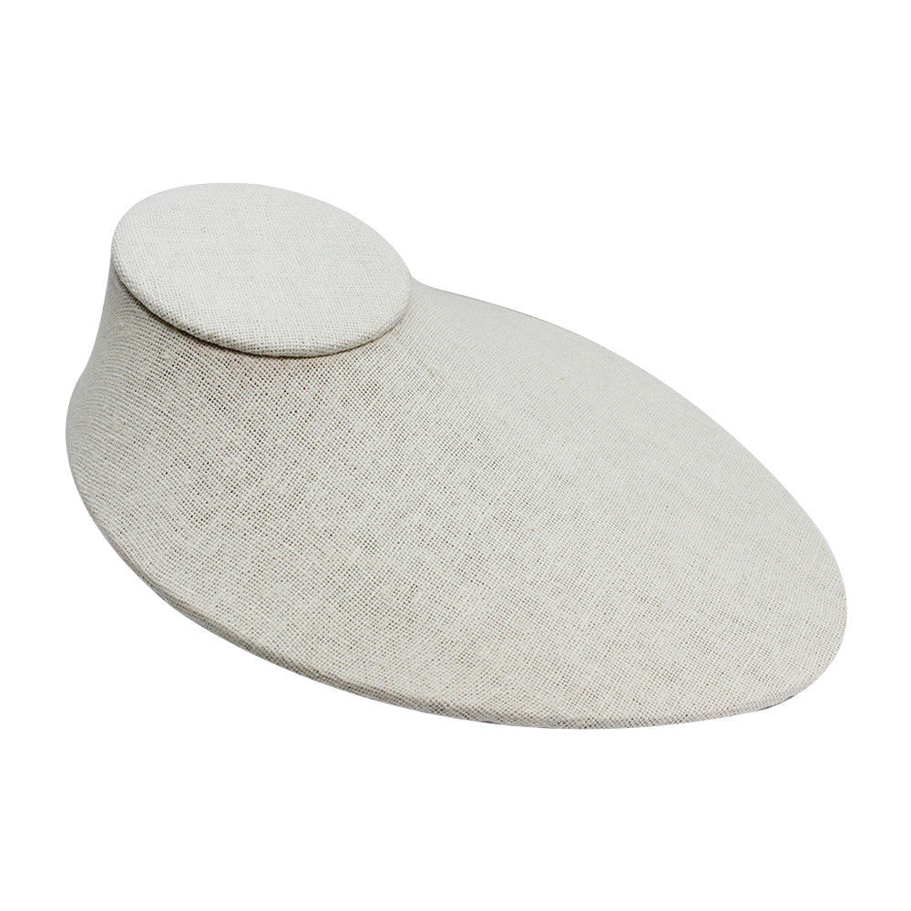 6-1/2'' x 7-1/2'' x 3-1/2'' Soft Linen Covered Flat Necklace Display Chain Holder