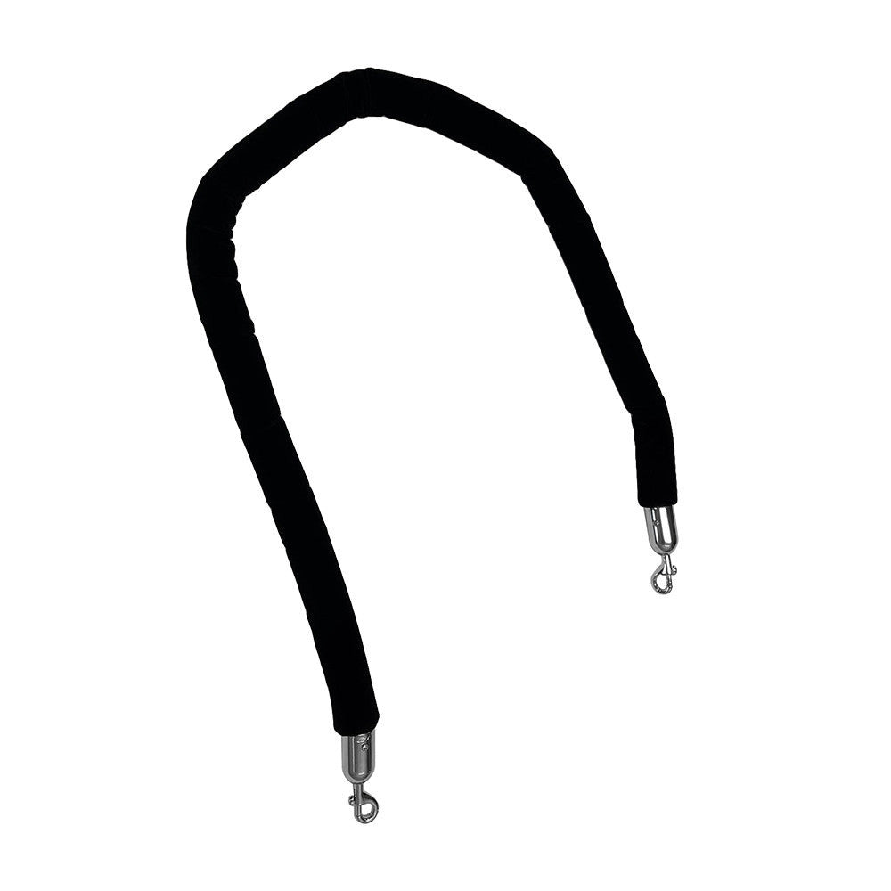 Convocation Rope 60''(5 Ft) Black Velvet Rope with Hooks Crowd Control Stanchion Rope B