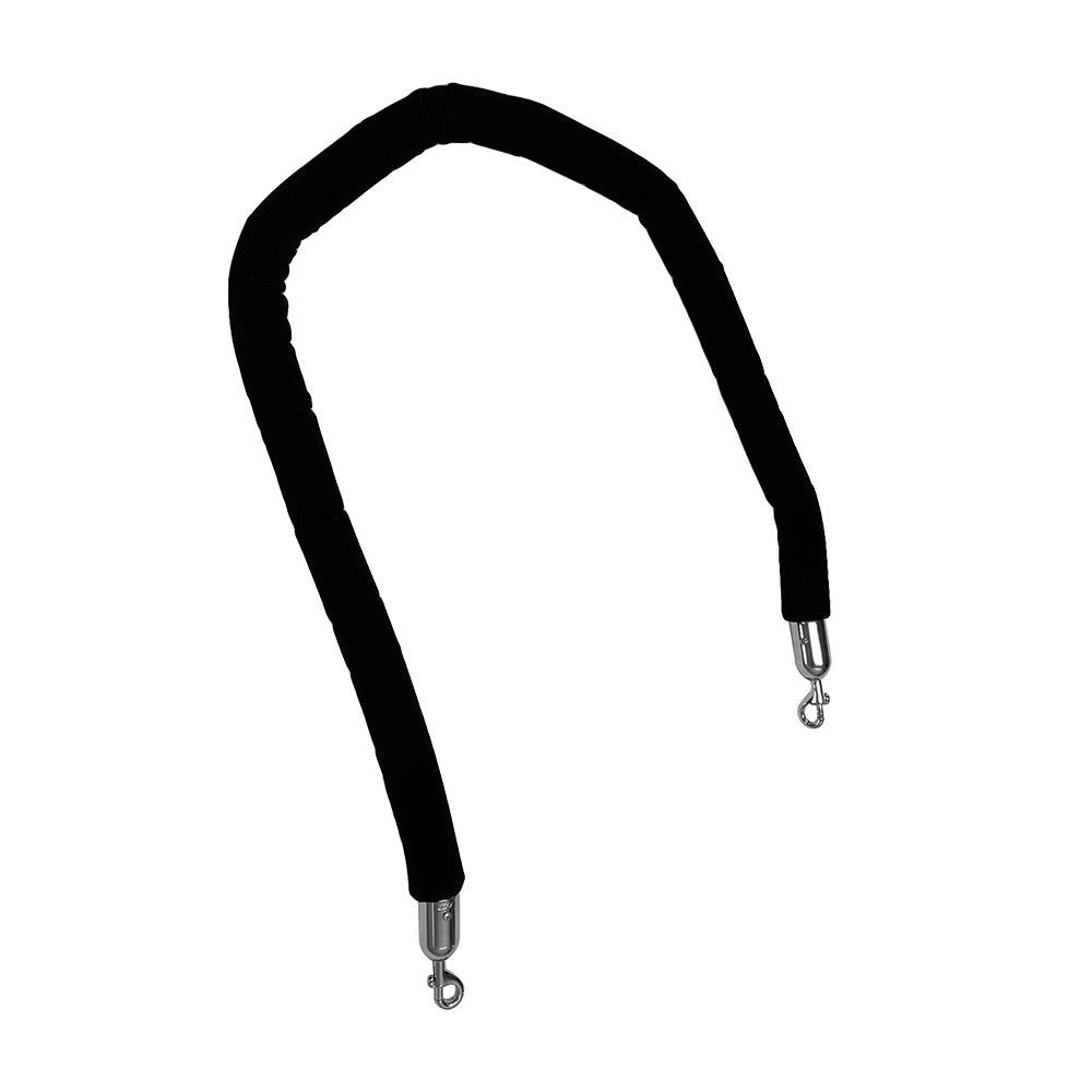 60''(5 Ft) Black Velvet Rope with Hooks Crowd Control Stanchion Rope B