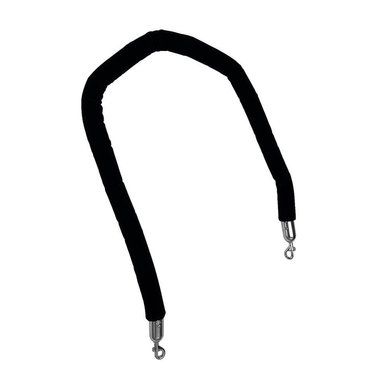 60''(5 Ft) Black Velvet Rope with Hooks Crowd Control Stanchion Rope Barrier