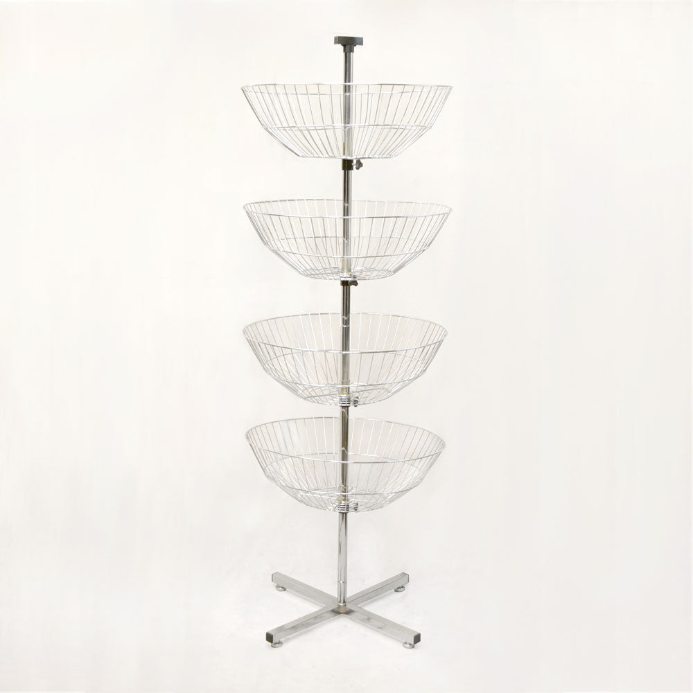 63'' High Basket Spinner Clothes Rack Storage Display Fixture  Dump Bin 22'' Wide Baskets Dump Bin