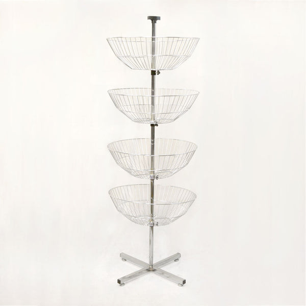 63'' High Basket Spinner Clothes Rack Storage Display Fixture  Dump Bin 22'' Wide Baskets Dump Bin