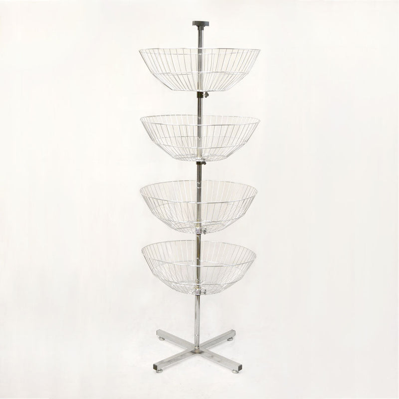 63'' High Basket Spinner Clothes Rack Storage Display Fixture  Dump Bin 22'' Wide Baskets Dump Bin