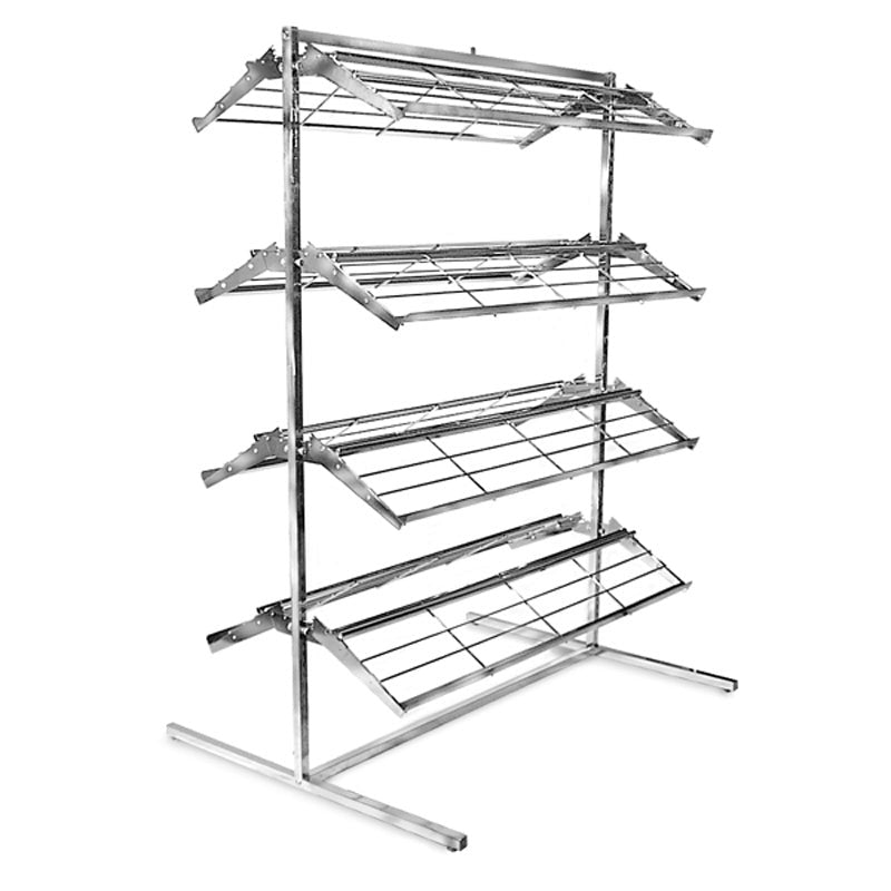 66"H x 48"W Double Sided T Style Shoe Rack Display Fixture Holds 60-80 Shoes