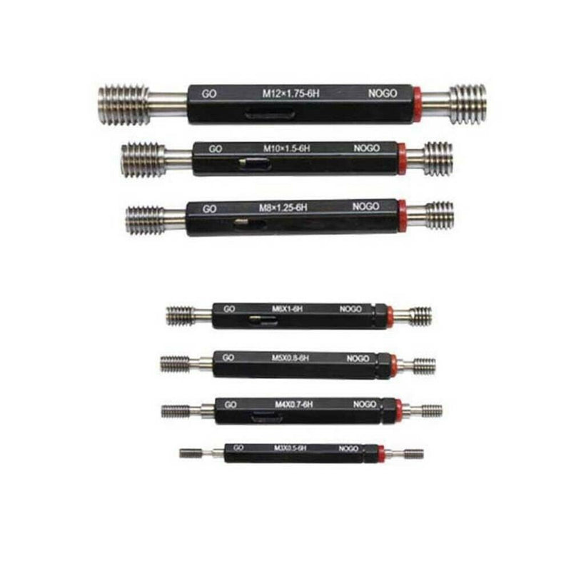 7 PC H6 Metric Thread Plug Gage Set Double End GO & NO GO Set Lot H6 6H